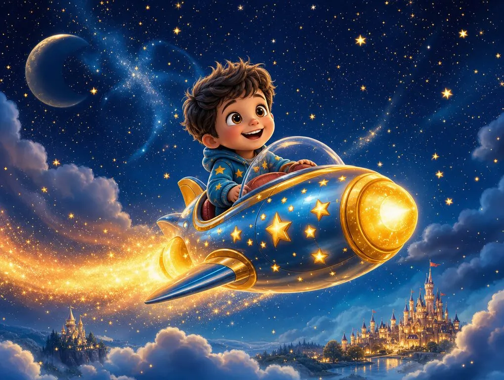 Ilustração da história A Nave dos Sonhos — livro infantil personalizado